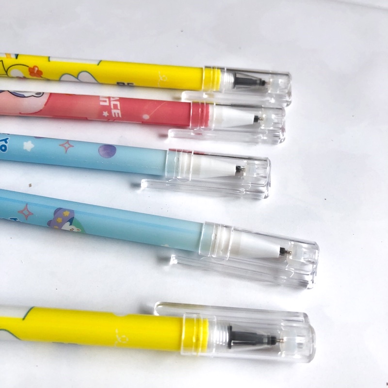 (12 Pcs) Pen Hapus Gel Pen Erasable Karakter Lucu Animasi Fancy