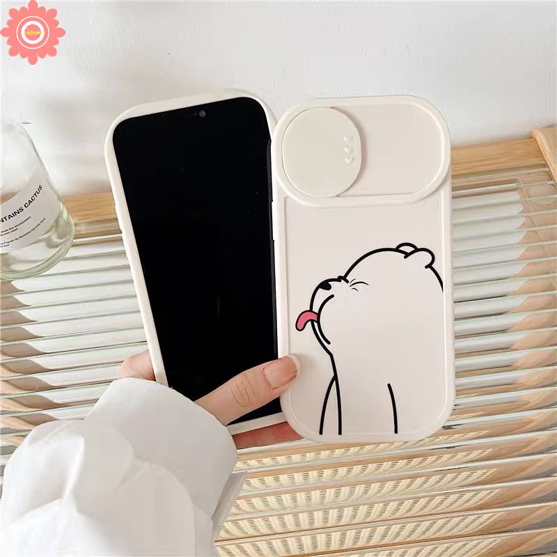 Soft Case Pelindung Lensa Kamera Motif Kartun Beruang Untuk IPhone 13 11 12 Pro Max 7Plus 8Plus XR 7 8 Plus X XS Max 11 Pro Max