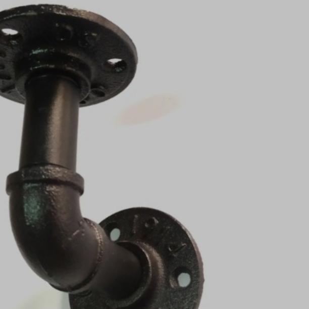 Vintage pipe shelf bracket pipa besi industrial 1/2 inch - pipa 10 cm