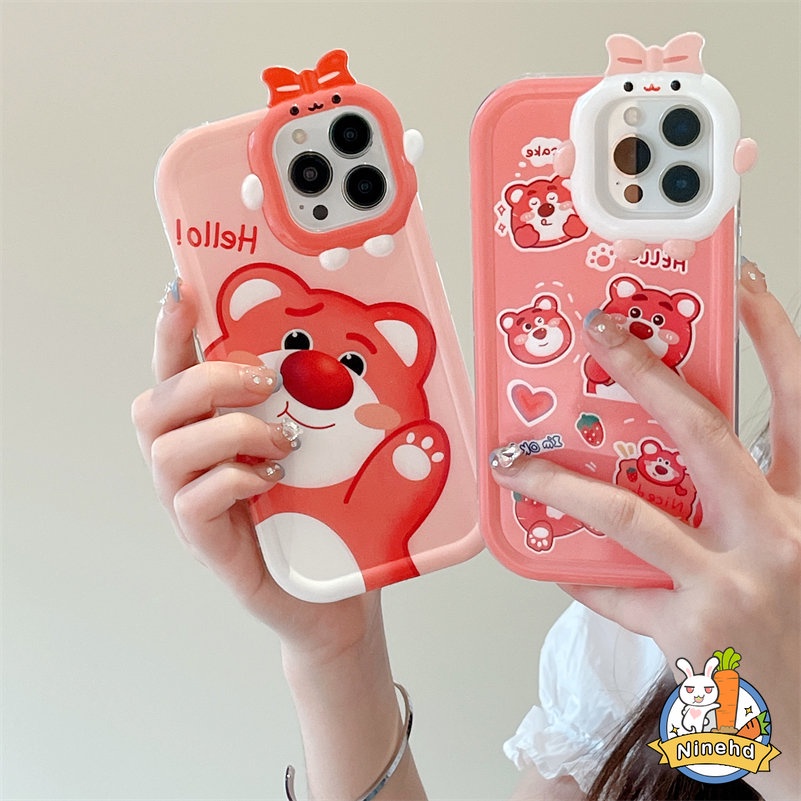 Soft Case Tpu Motif Beruang Untuk iPhone 14 13 12 11 Pro Max X Xr Xs Max 7 8 6 6s Plus SE 2020