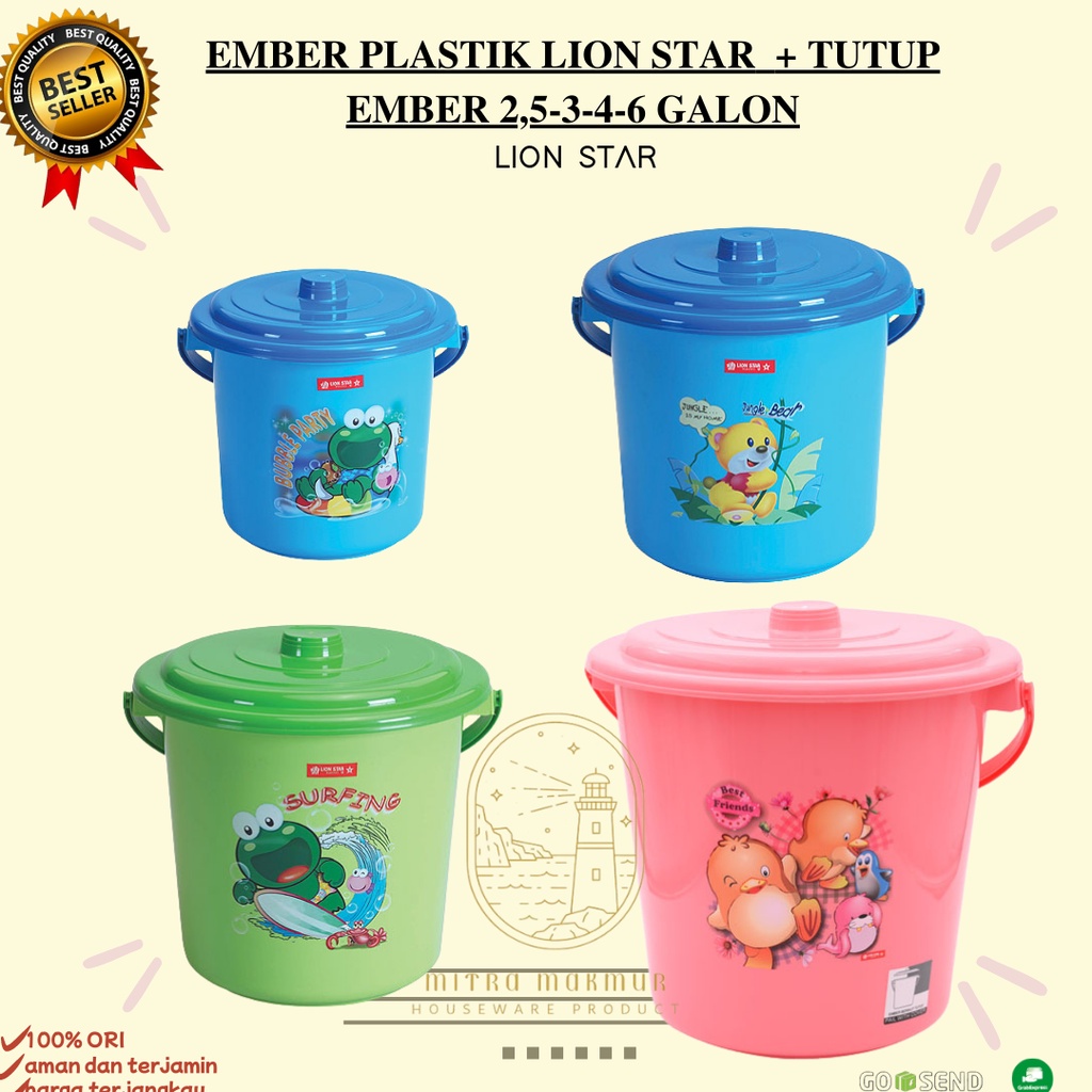 NEW LION STAR - EMBER PLASTIK + TUTUP 2,5 - 3 - 4 - 6 GALON (8-12-16-24 LITER)