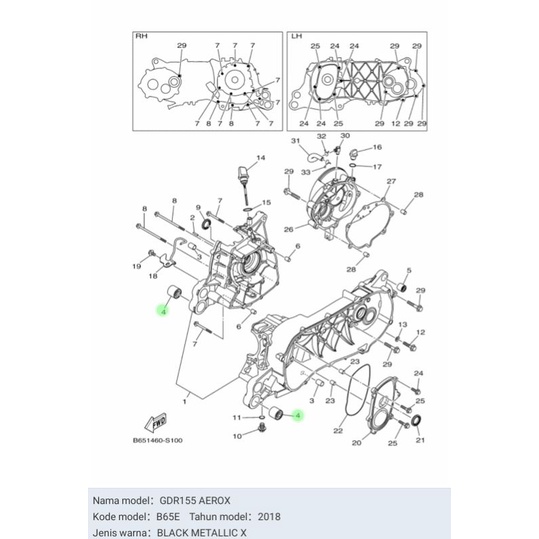 BOSH ARM MESIN AEROX 155 XEON RC ASLI ORI YAMAHA 90388 10808