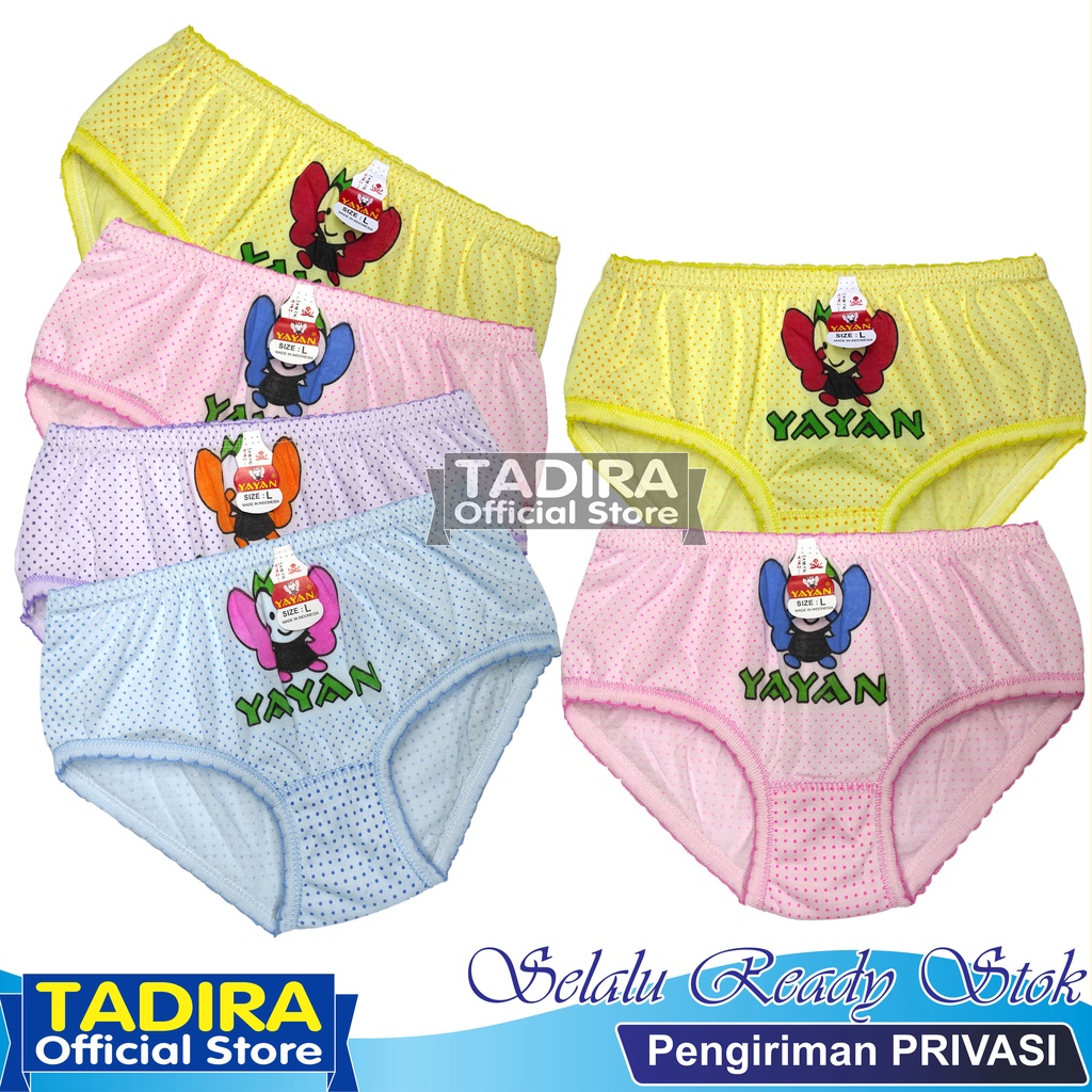 6 Pcs Celana Dalam Anak Perempuan Corak Motif Warna Random TADIRA Store