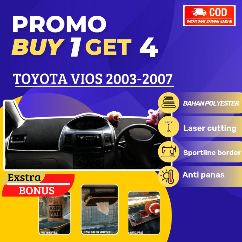 Cover Dashboard  Mobil Toyota Vios 2003 - 2007  | Alas Karpet Dasbor Interior Mobil 2003 2004 2005 2