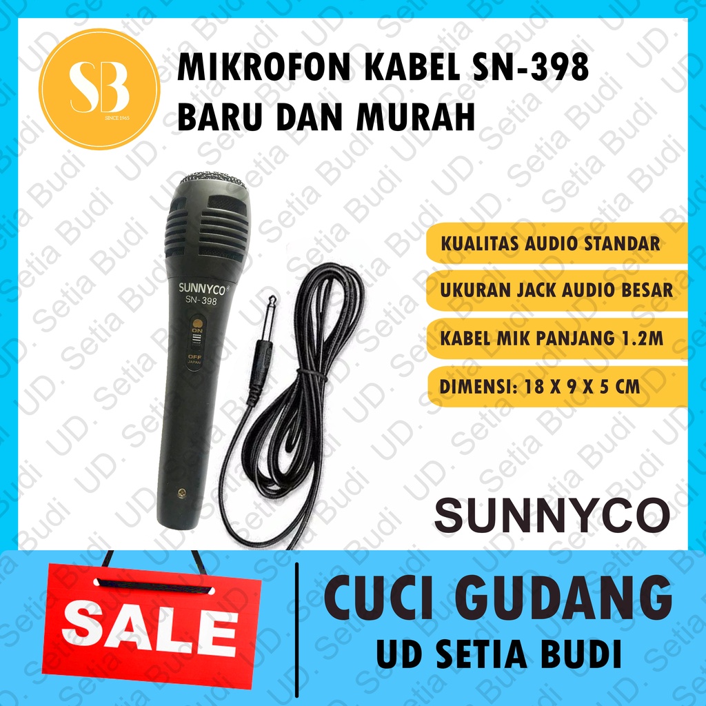 Mikrofon Mic Kabel Karaoke Sunny SN-368 Mik Microphone Baru dan Murah