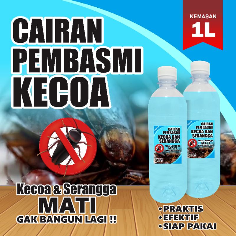 Cairan Pembasmi KECOA Dan SERANGGA Ampuh 100% kemasan Botol 1 liter PET