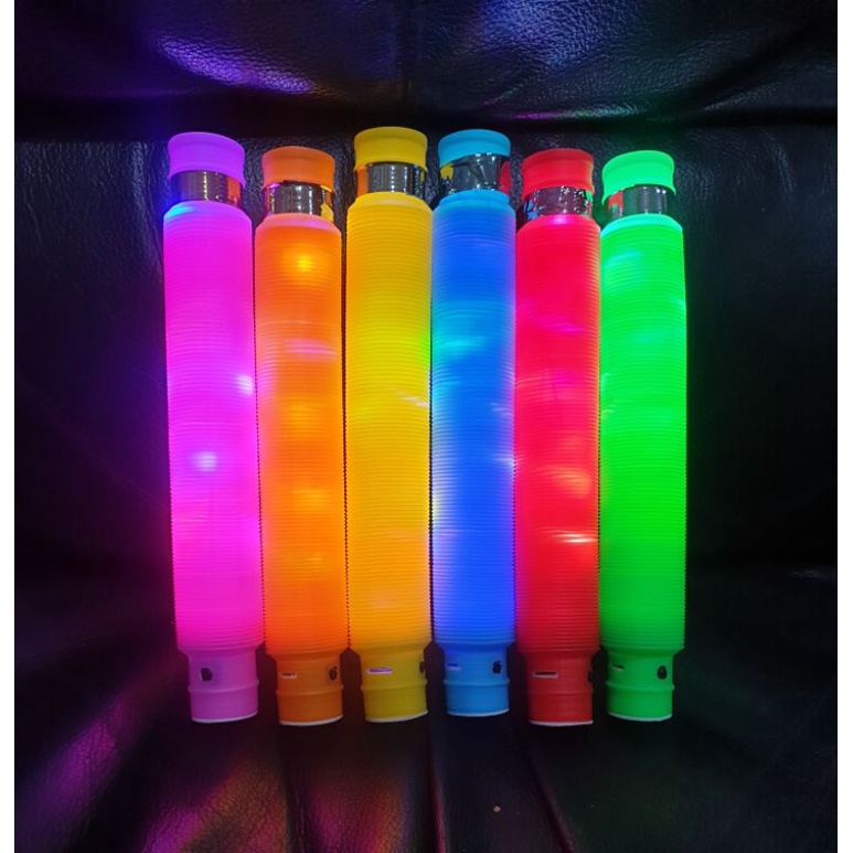 POP TUBE LED FIDGET TOYS POP PIPES PIPA LAMPU MAINAN ANAK TERBARU