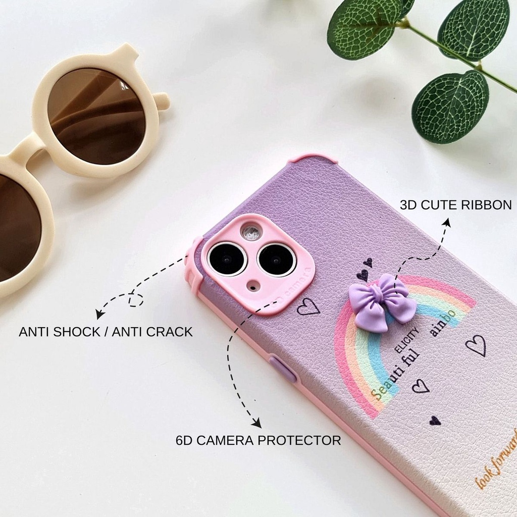 REALME C11 2021 C20 C21 C21Y C25Y C12 C25 C25S NARZO 20 30A | RIBBON 3D KOREAN Soft Case Leather Lens Cover