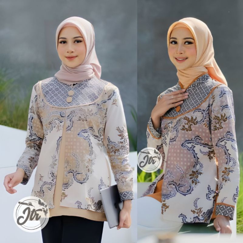 BAJU BATIK WANITA MODERN MONALISA GENES M,L,XL asli PEKALONGAN