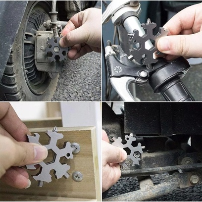 Portable Gantungan Kunci Snowflake 18 in 1 tool Multifungsi