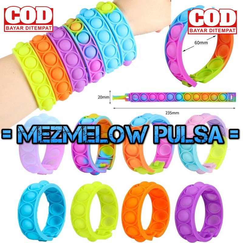 Gelang Pop IT Gelang Popit Rainbow Mainan Pop it Fidget Toys