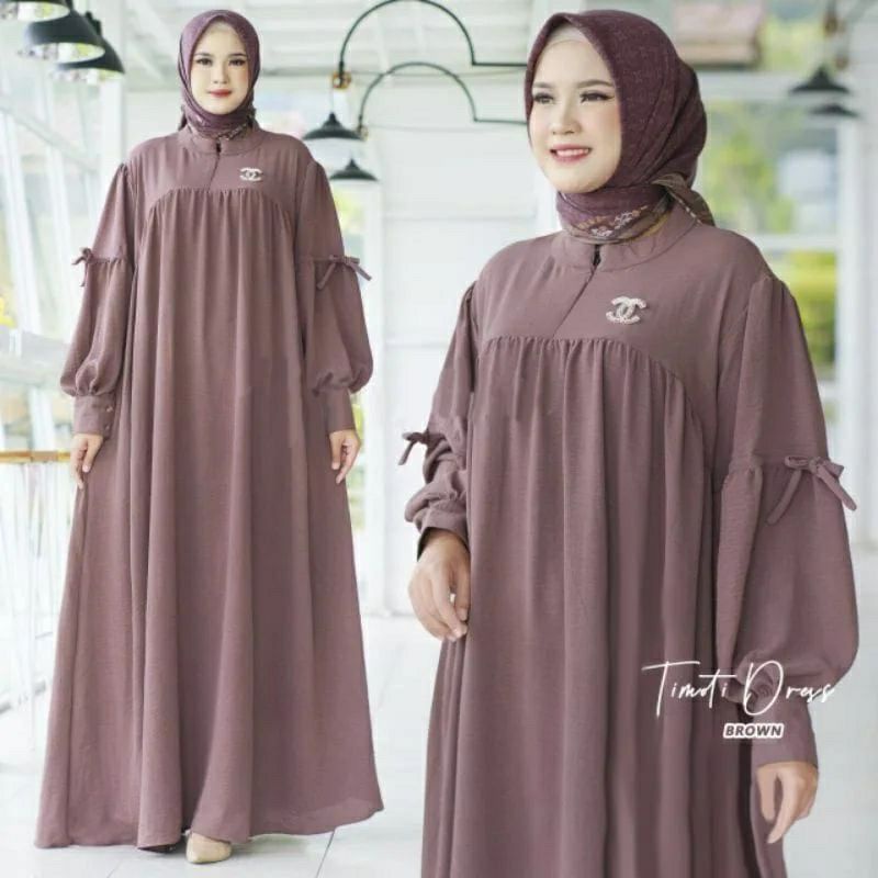 Timoti dress crinckle / gamis crinckle terbaru / baju gamis remaja dewasa