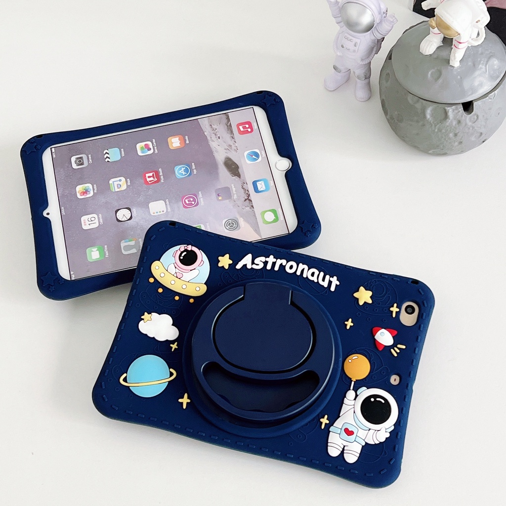 Casing Soft Case Silikon 360 Derajat Untuk Xiaomi Redmi Pad (2022) 10.61 &quot;VHU4254IN 5G° Ring Stand Case Hp Bentuk Astronot Kartun Lucu