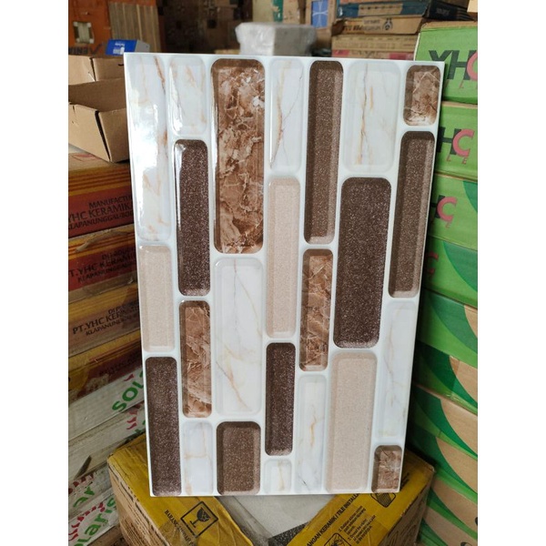 Keramik 25x40 keramik dinding keramik dinding kamar mandi keramik bata coklat glosy