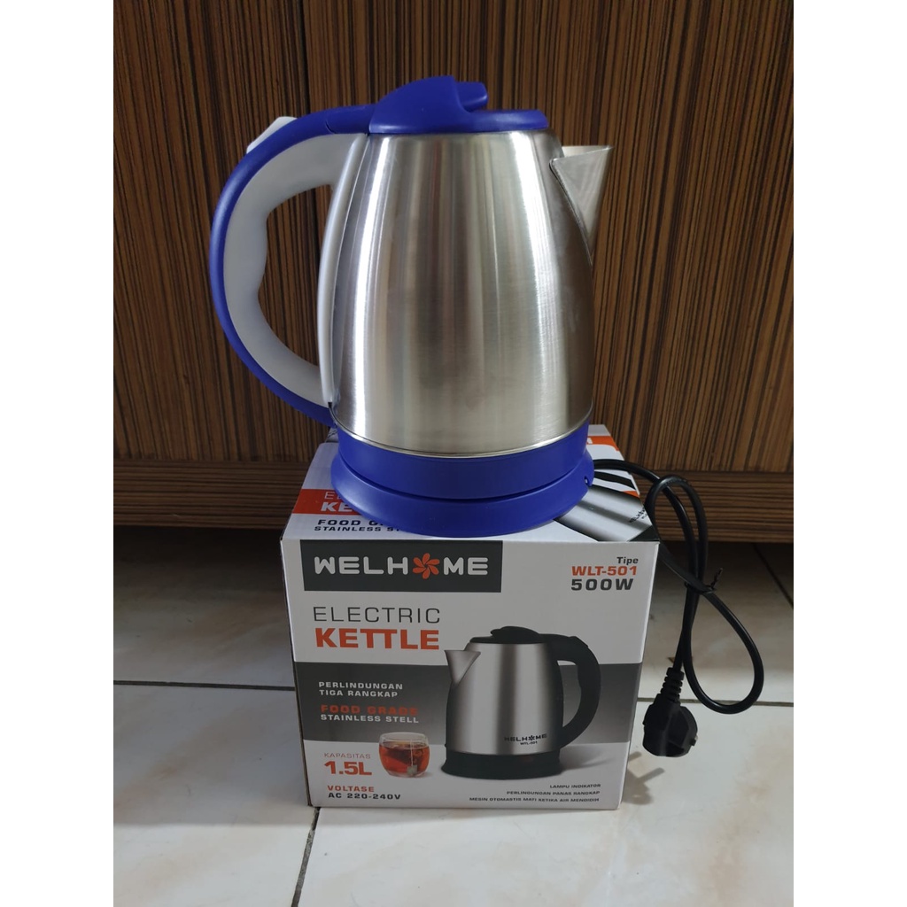 Ketel Listrik Wellhome 1.5 Liter WLT-501 / Ketel 1.5L/ Kettle Wellhome