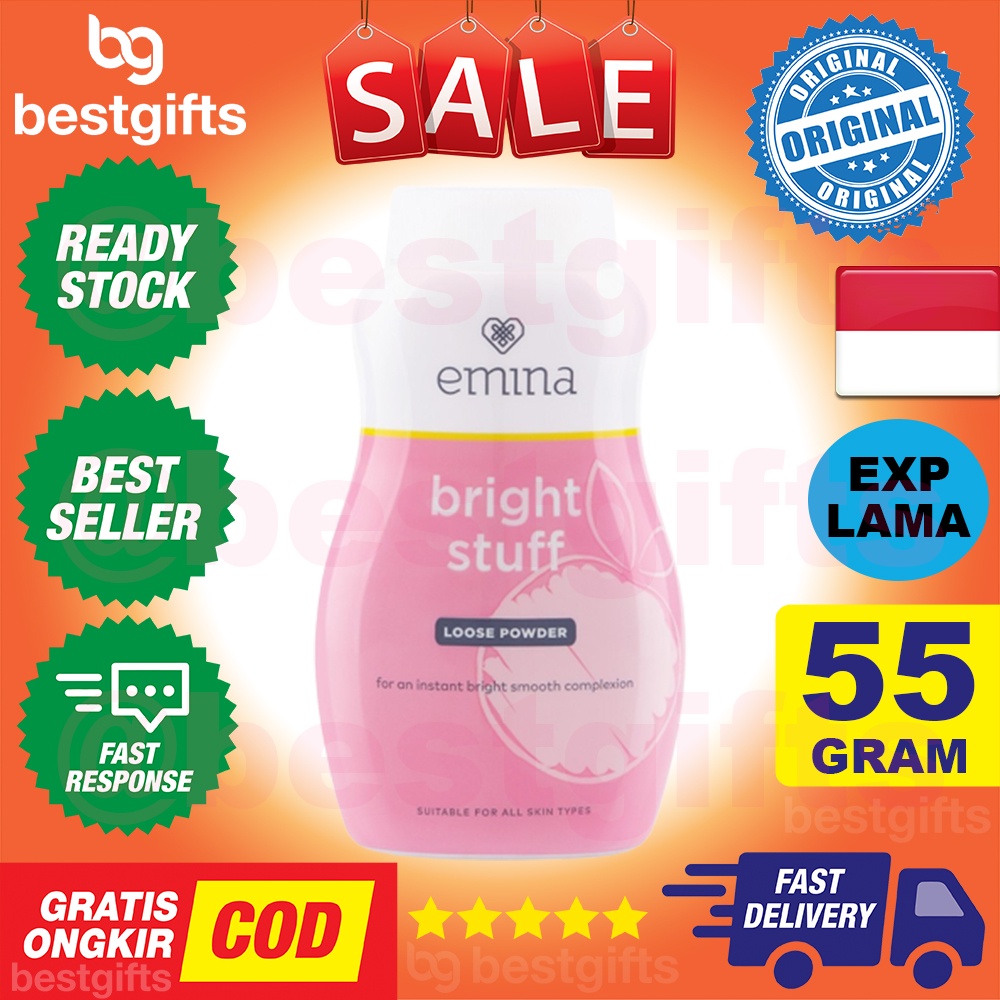 EMINA BRIGHT STUFF LOOSE POWDER BEDAK TABUR CERAH MATTE OIL CONTROL 55 GRAM