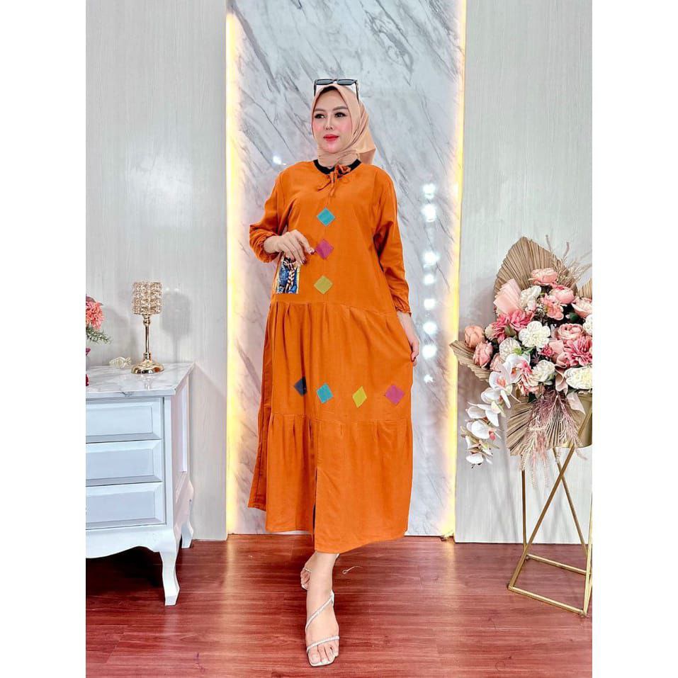 Gamis Longdres Anita Emblem terbaru 2022 //Viral kekinian//Gamis Busui blink Rayon Premium//pakaian wanita kekinian