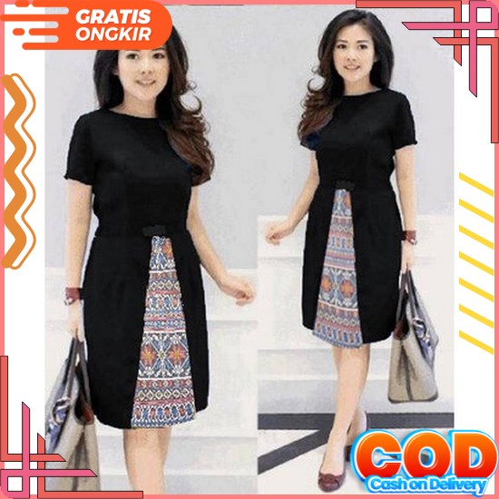 Dress Batik Pesta - Dress Pesta Mewah - Dres Terbaru - Dres Murah - Dres Ukuran Jumbo - Dres Kekinia