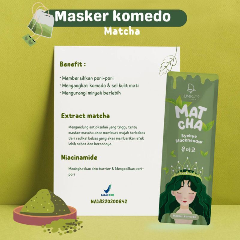 (GREENTEA) MACHA Masker Komedo Galetin By Navy Masker Komedo Navy 15gr