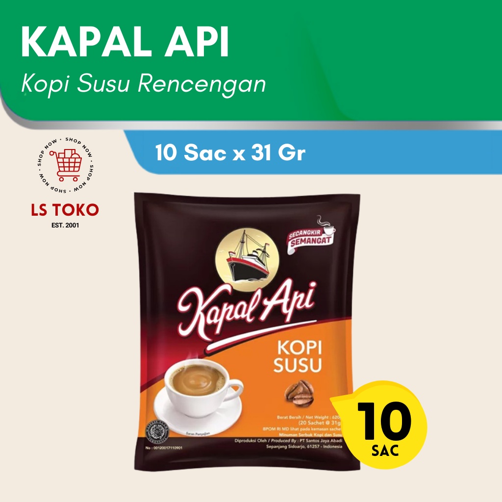 

KOPI KAPAL API SUSU RENCENGAN (10 sac x 31gr)