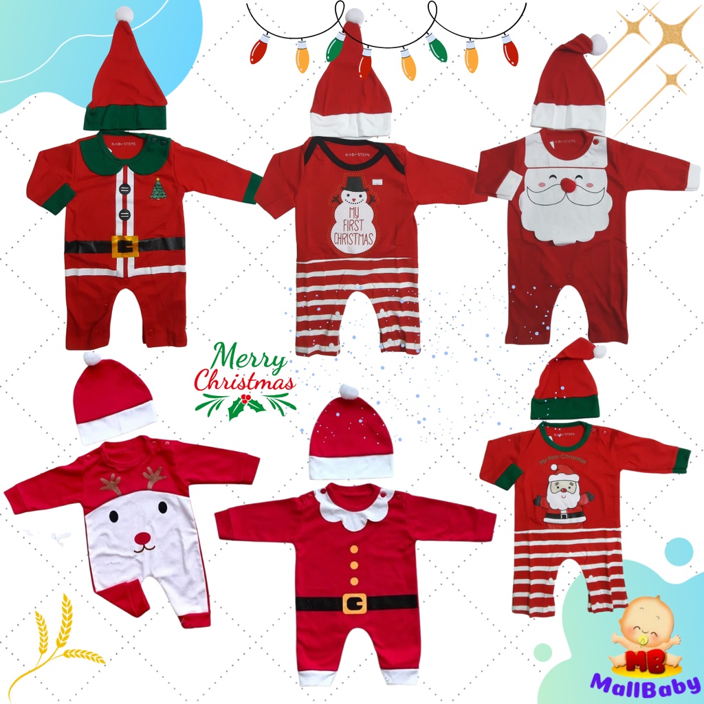 Baju Sinterklass Bayi Kostum Baju Natal Bayi Jumper Karakter Santa Klaus Claus Snowman BabySteps