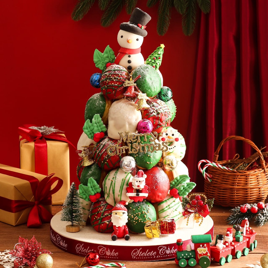 

Natal / Christmas Donat Tower isi 30 pcs