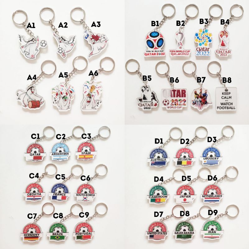 Keychain Sepak Bola Piala Dunia FIFA World Cup Qatar 2022 Football Soccer Gantungan Kunci Merchandis