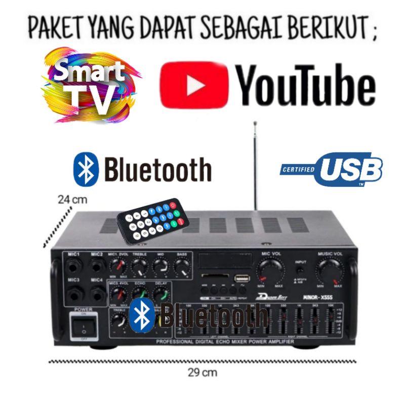 Paket Karaoke Speaker BMB CS 252V System Bluetooth Upgrade Ampli Mixer