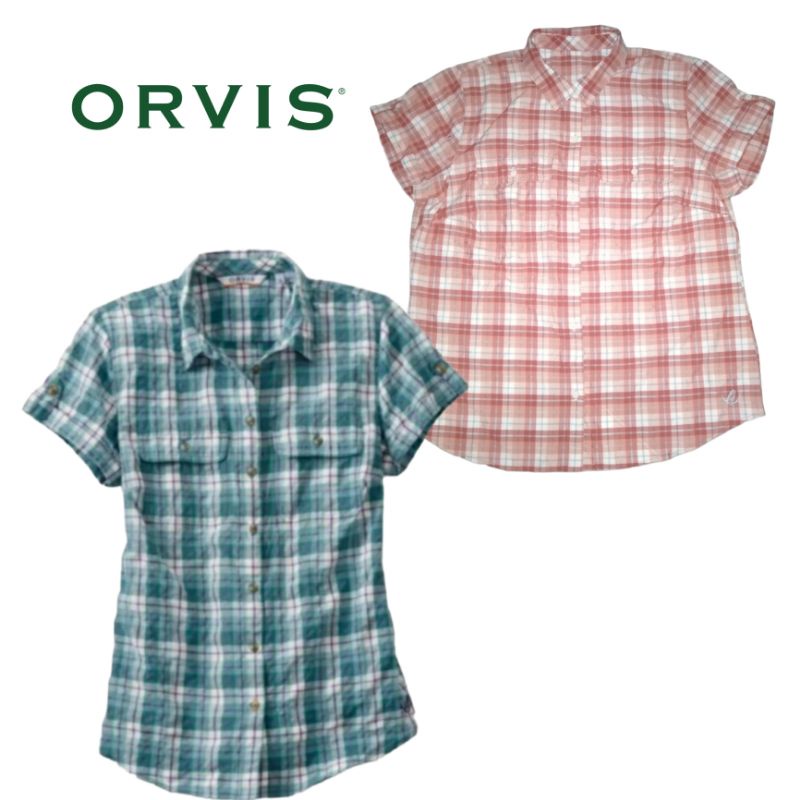 Kemeja Orvis Tangan Pendek Women's(Hijau size M)