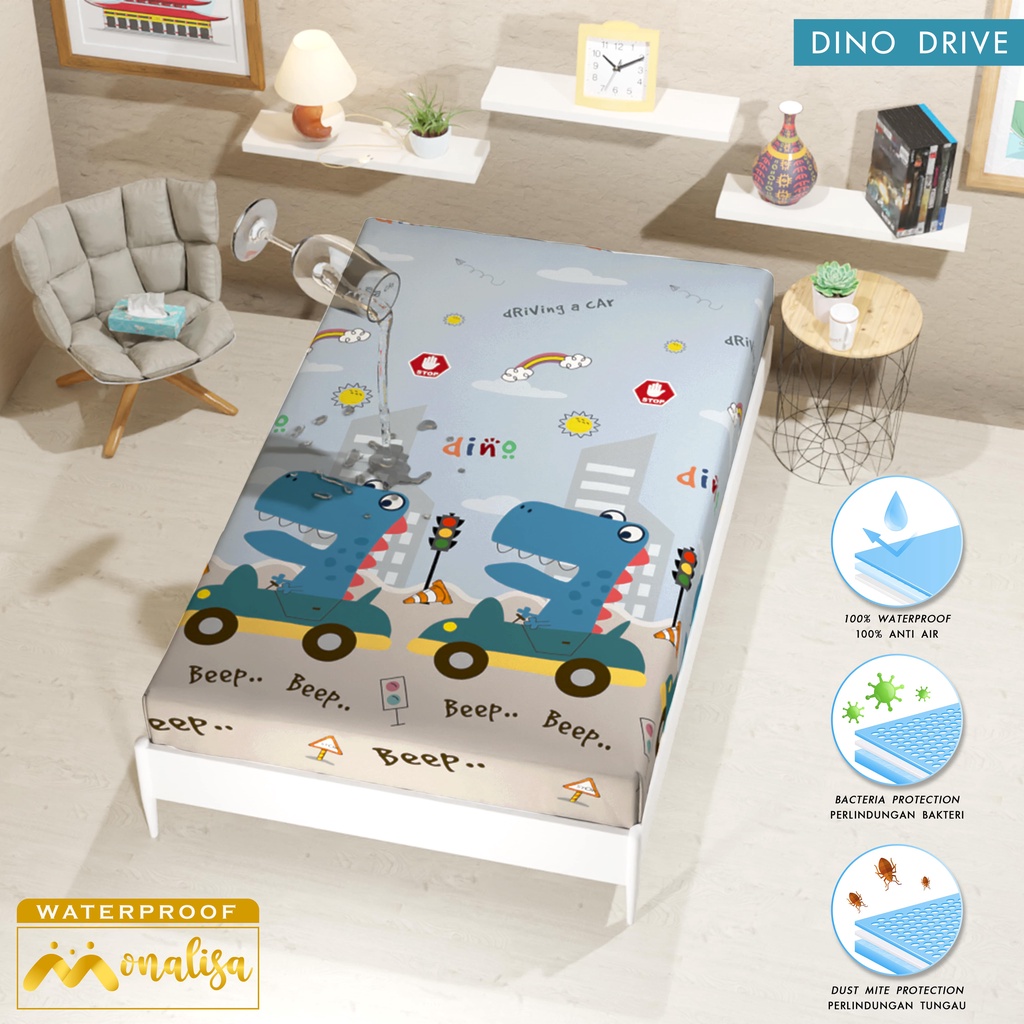 Monalisa Waterproof Sprei Uk 100/120 - Dino Drive