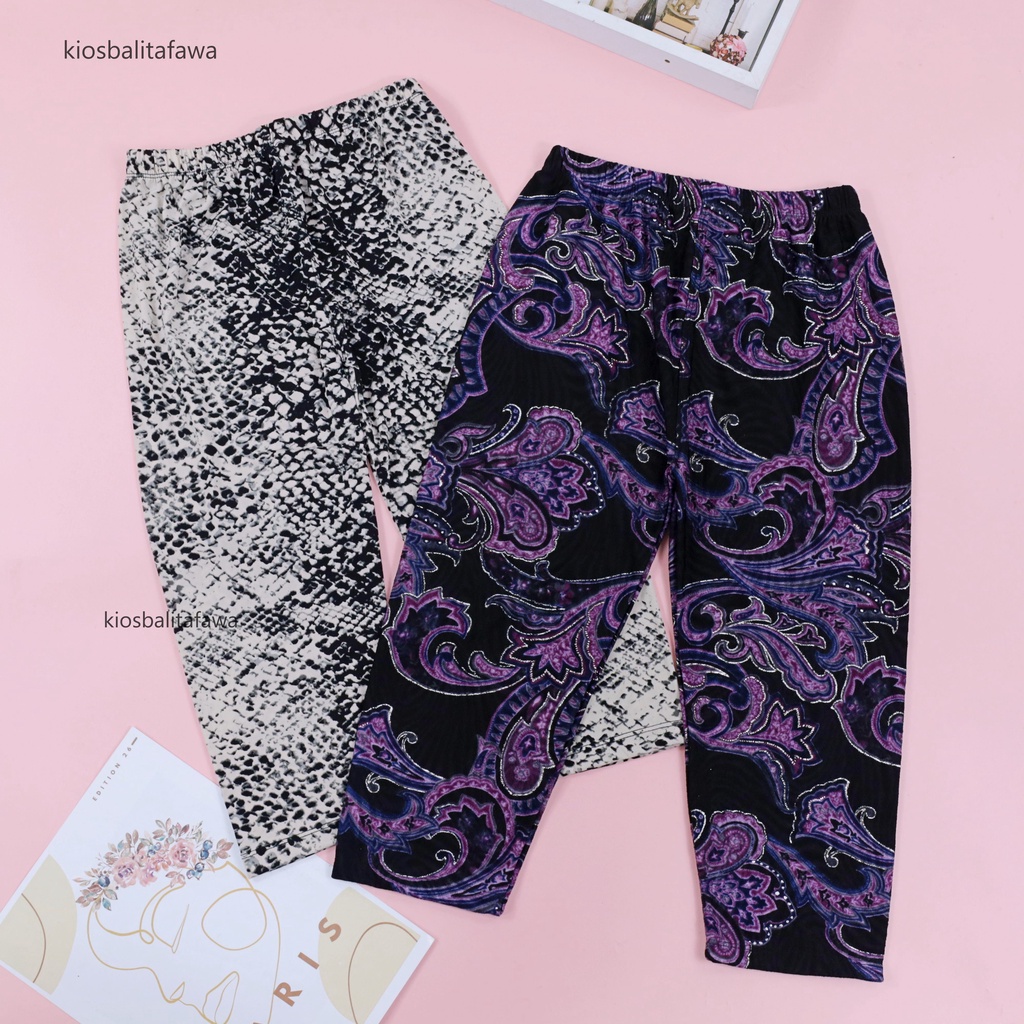 (DEWASA) Legging Nancy 3per4 fit to XXL / Legging Jumbo Wanita Motif Celana Panjang Leging Big Impor