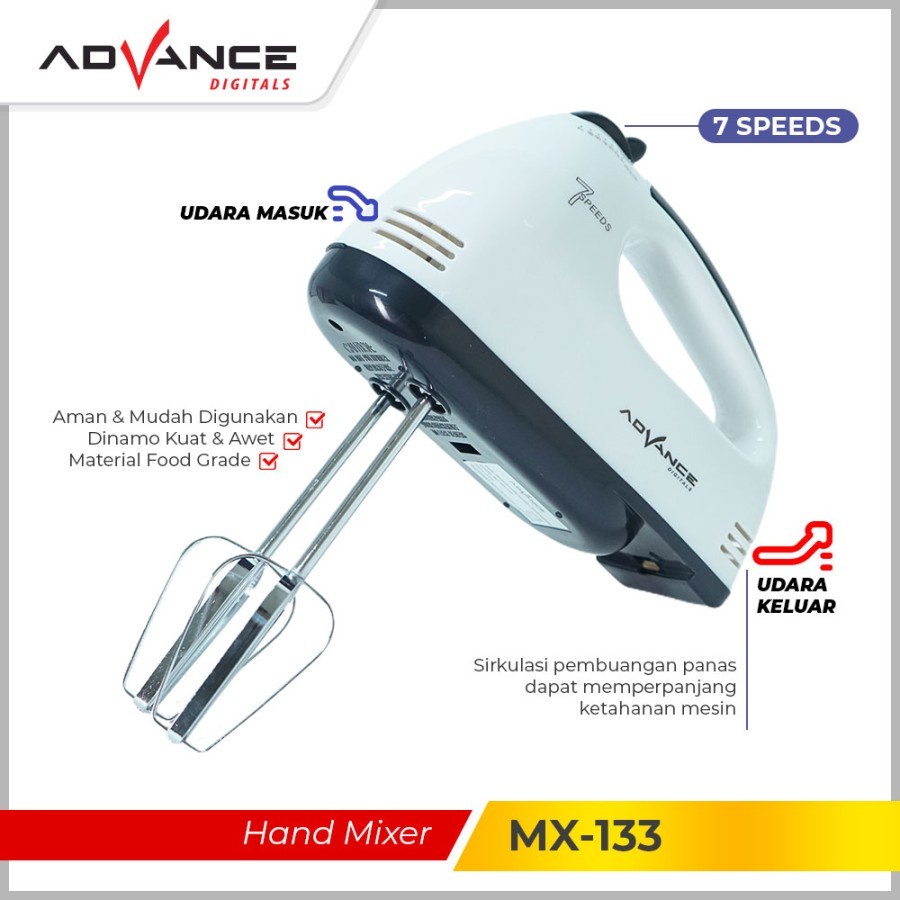 Advance MX-133 Hand Mixer Pengaduk Adonan / Hand Mixer Advance MX133