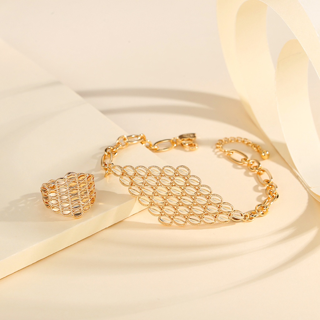 Y882 [COD✔]Wanita Set Gelang Dan Cincin Mewah Titanium Aksesoris Fashion Wanita Anti Karat