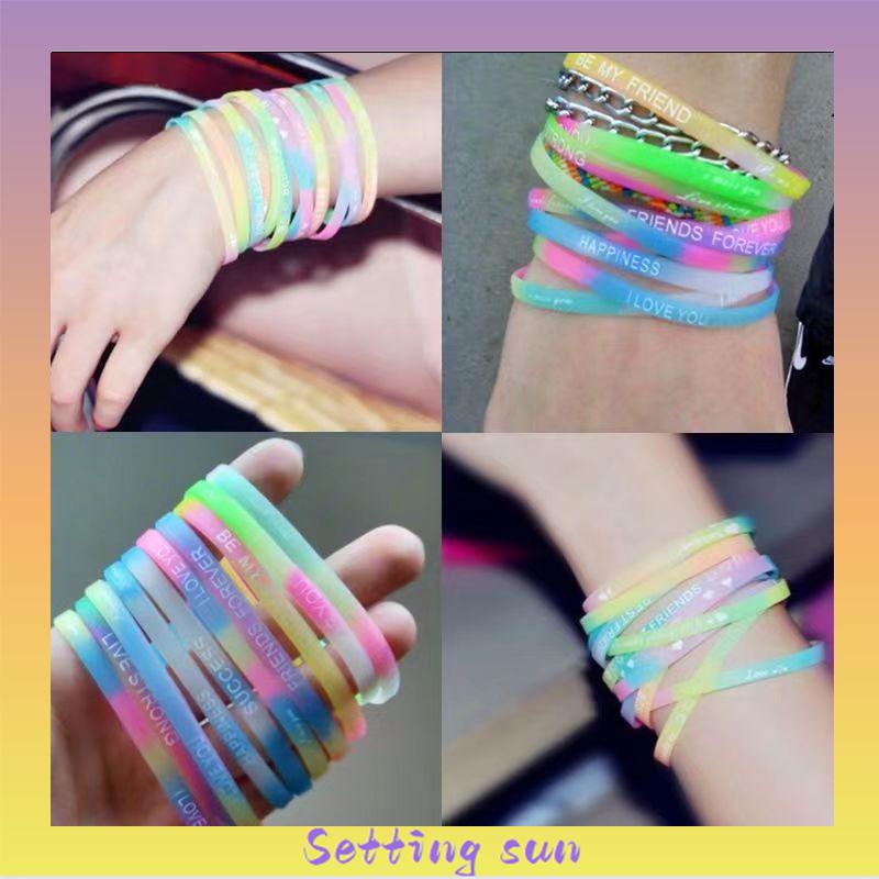 Bracelet Silicon Luminous Luminous Couple Wristband Untuk Wanita/Pria TN