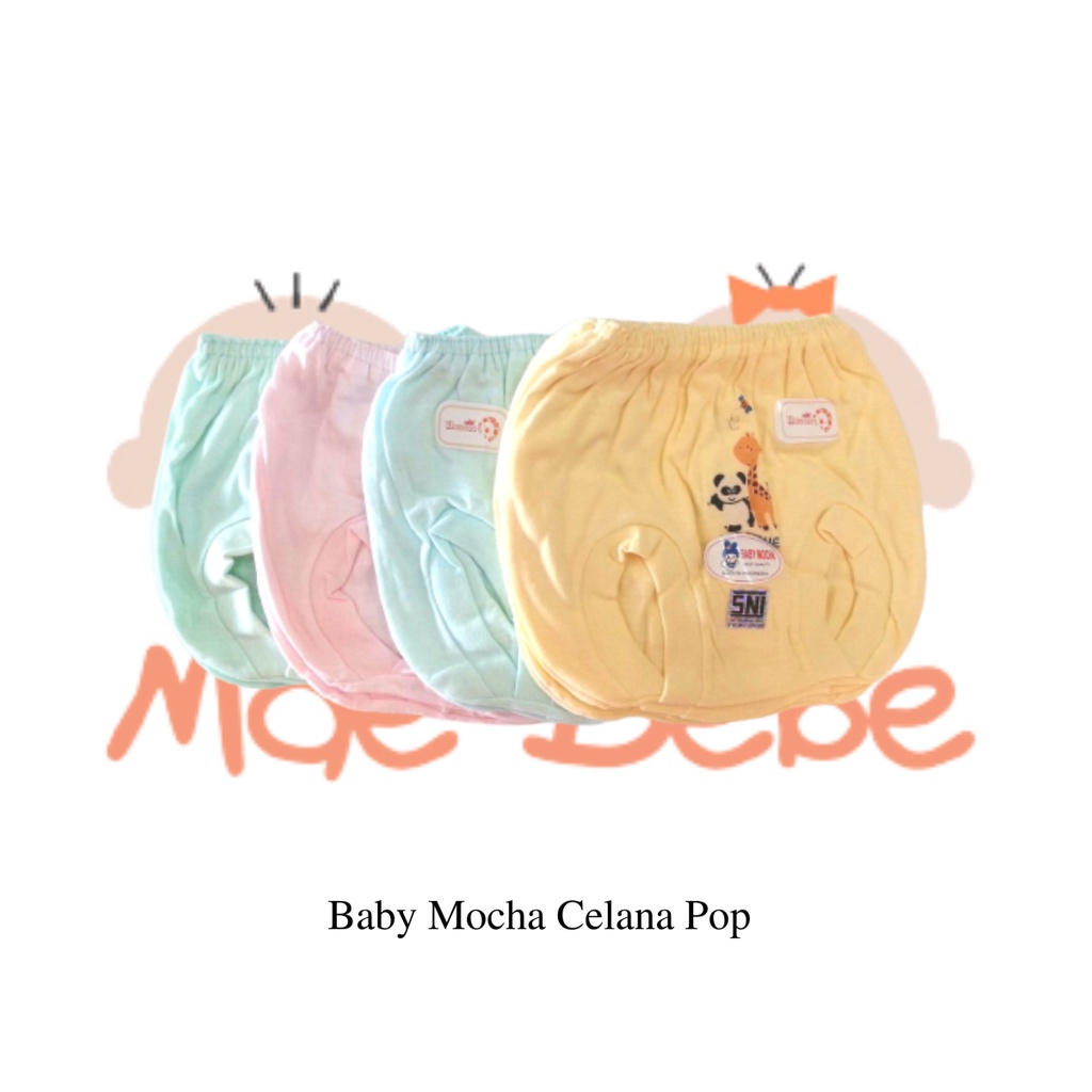 Baby Mocha Celana Pop Polos Warna Isi 6 Pcs