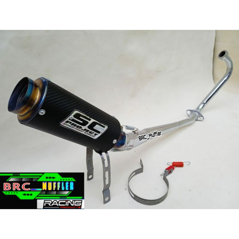 KNALPOT RACING SC PROJECT KARBON JUPITER MX OLD, JUPITER MX NEW, SATRIA FU KARBU, SATRIA FU INJEKSI.