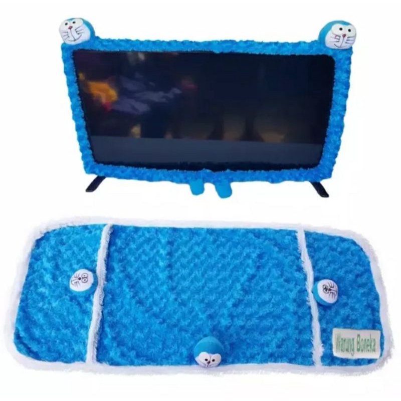 Home Set 2 In 1 Bando Tv Led 32/43 Inch Dan Taplak Kulkas 1 Pintu Bulu Karakter Bisa Dicuci