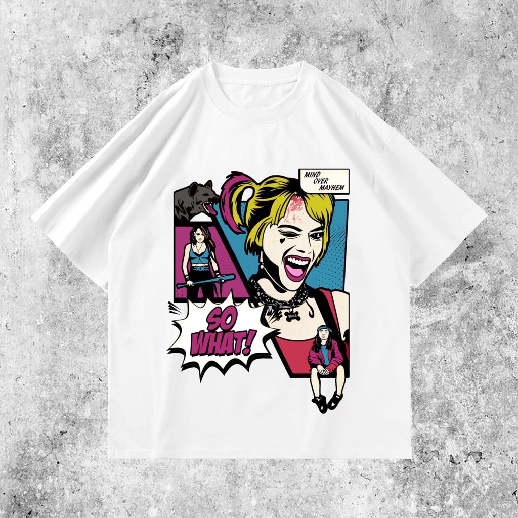 [ OVERSIZE ] LETTUCY BAJU KAOS MOTIF SO WHAT