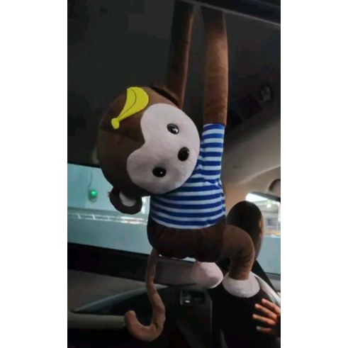GS8 Tempat Tisu Mobil Cartoon Monkey Car Hanging Monyet Tissue Box EAFC EA315
