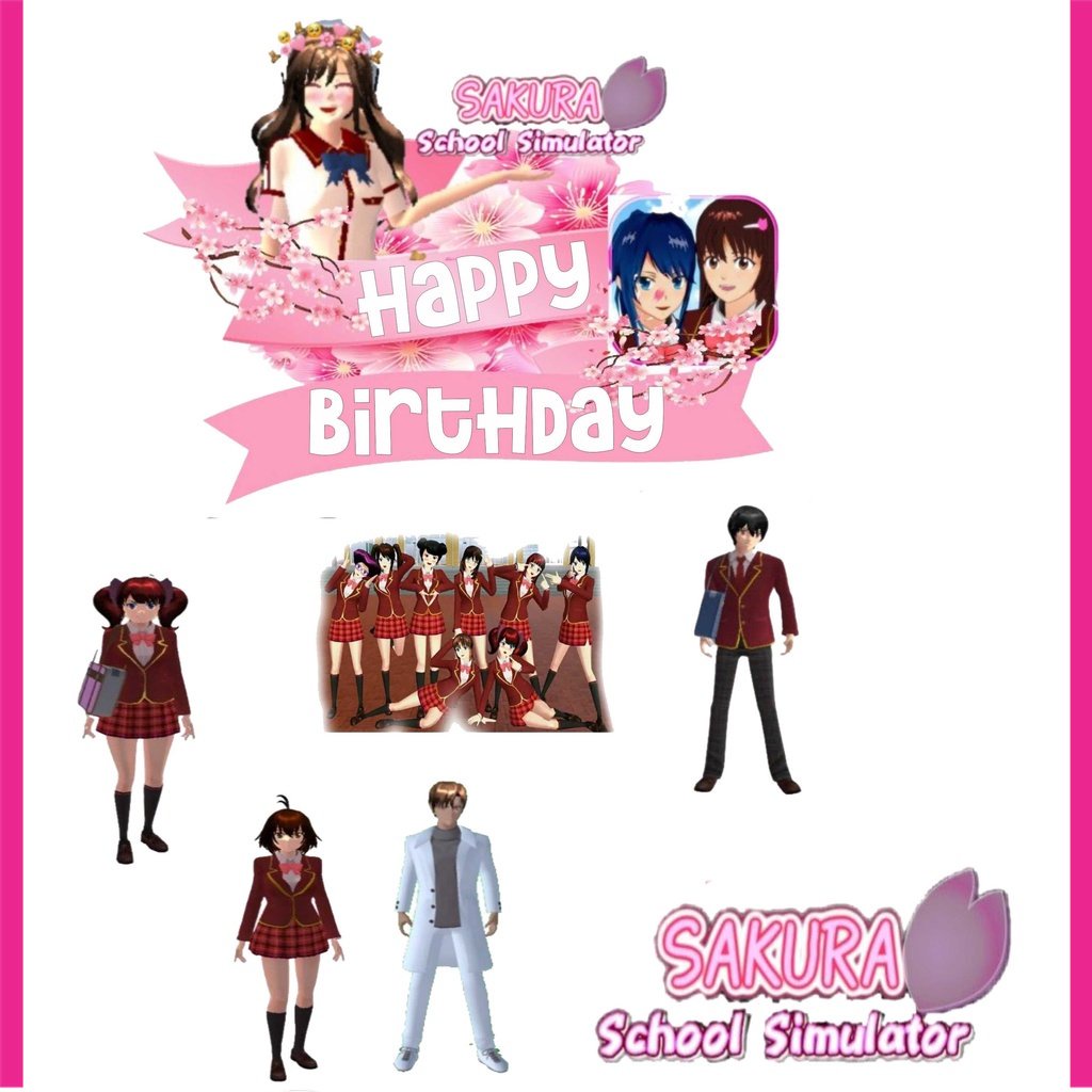 BIGBAG TOPPER CAKE TOPPER ULANG TAHUN / HIASAN KUE SAKURA SCHOOL SIMULATOR