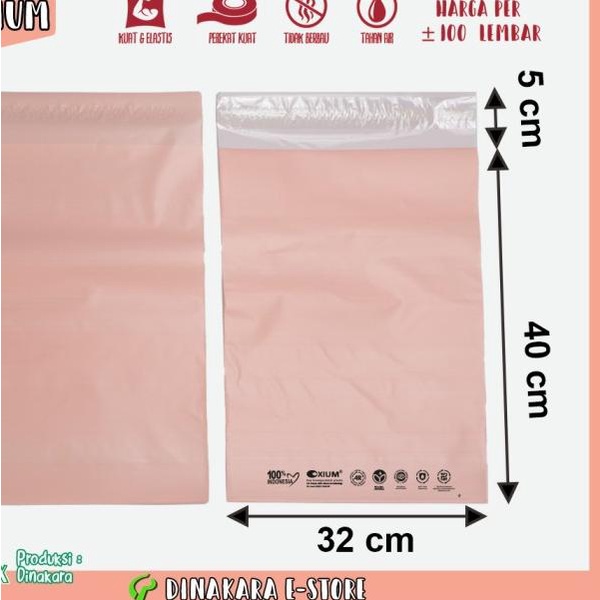

Polymailer Baby Pink 32x45 Premium - Ramah Lingkungan (isi +/- 100 pcs