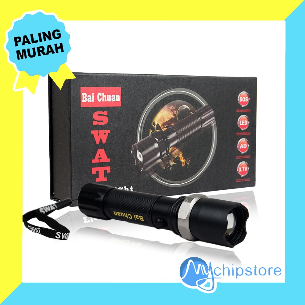 Senter LED SWAT LAMPU LASER 8460-1 Police Senter Swat 99000W