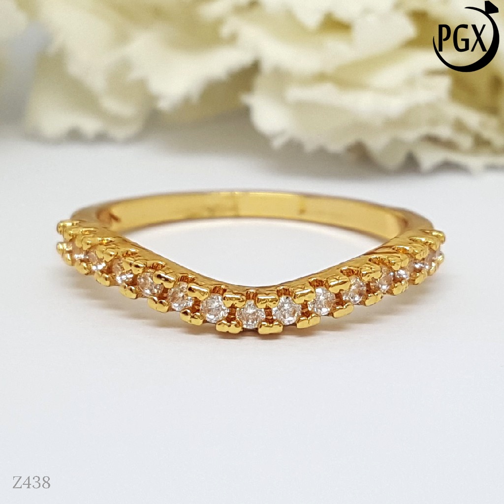 PGX Cincin Xuping Wanita Perhiasan Lapis Emas Aksesoris Fashion Premium - Z438