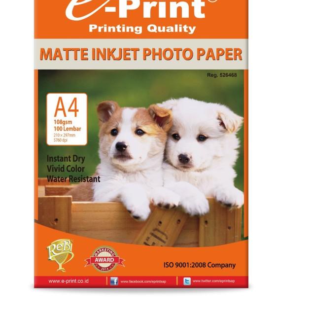 

Kertas Foto e-Print Matte Inkjet Paper 108gsm