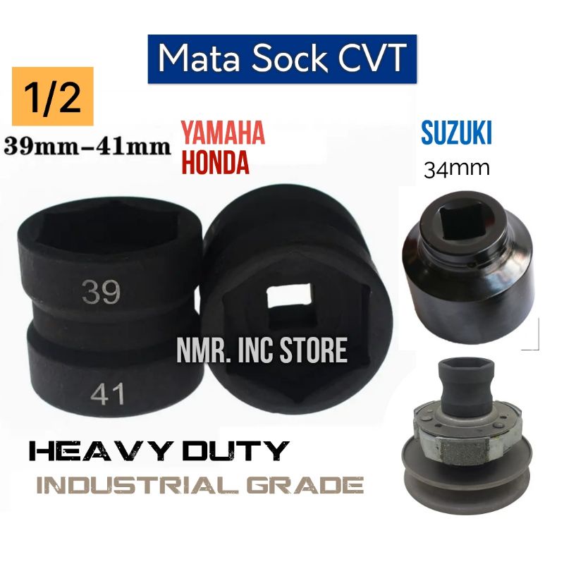 Mata Kunci Shock CVT 39x41 Double Socket 43x46 Sok 34 mm Mur Kopling Kampas Ganda Yamaha Honda Suzuki