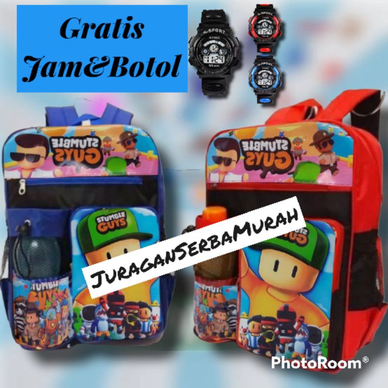 Tas Sekolah Anak Laki-laki Karakter StumbleGuys FreeBotol Murah