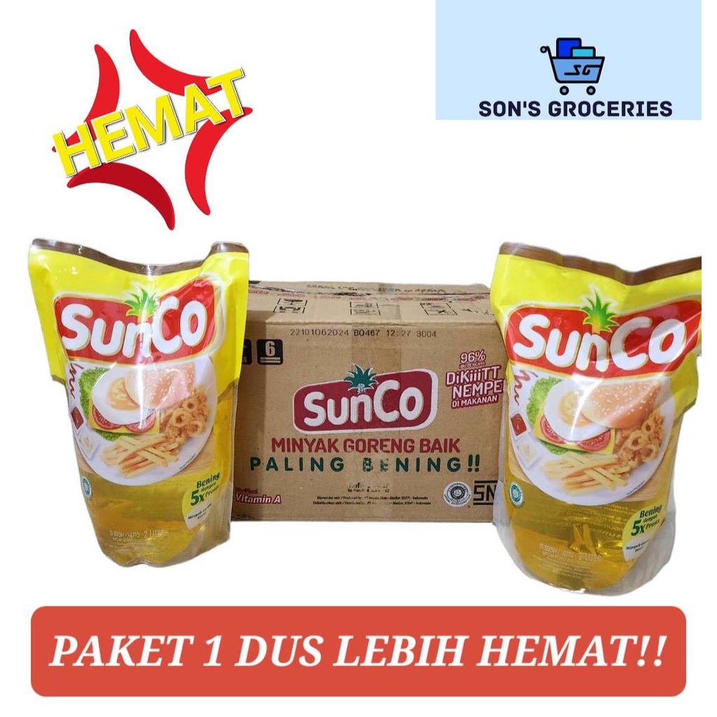 

Sunco Minyak goreng 2 liter (1 DUS = ISI 6PCS)