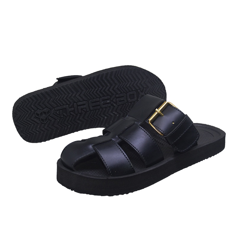 Sandal Selop Wanita Empuk Ringan Terbaru / Sendal Platform Slide Korea Wanita Medium Jumbo / Sandal Kasual Big Size Original THREE BOX MOZA