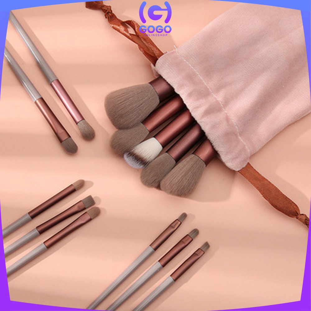 GOGO-K95 Brush Make Up Set 13PCS Dengan Tas Portable / Kuas Make Up Cosmetic Foundation Blusher Highlighter / Beauty Brush Set