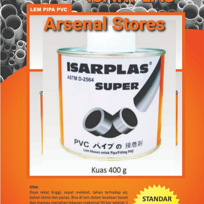 Lem Pipa Lem Isarplas Kaleng 400 Gram Pvc Pipa